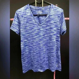 Reebok Athletic V-neck short sleeve, heathered purple